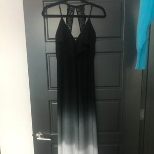Black and White Ombre Maxi Dress